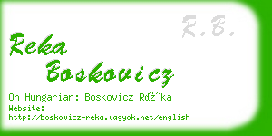 reka boskovicz business card